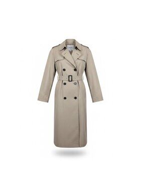 Defense Logistics Womens Beige Trench Coat With Belt Size 10L